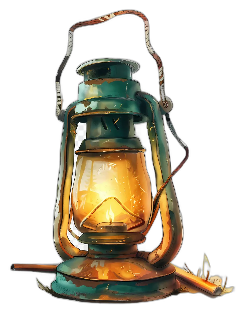 Antique Oil Lantern with Glow