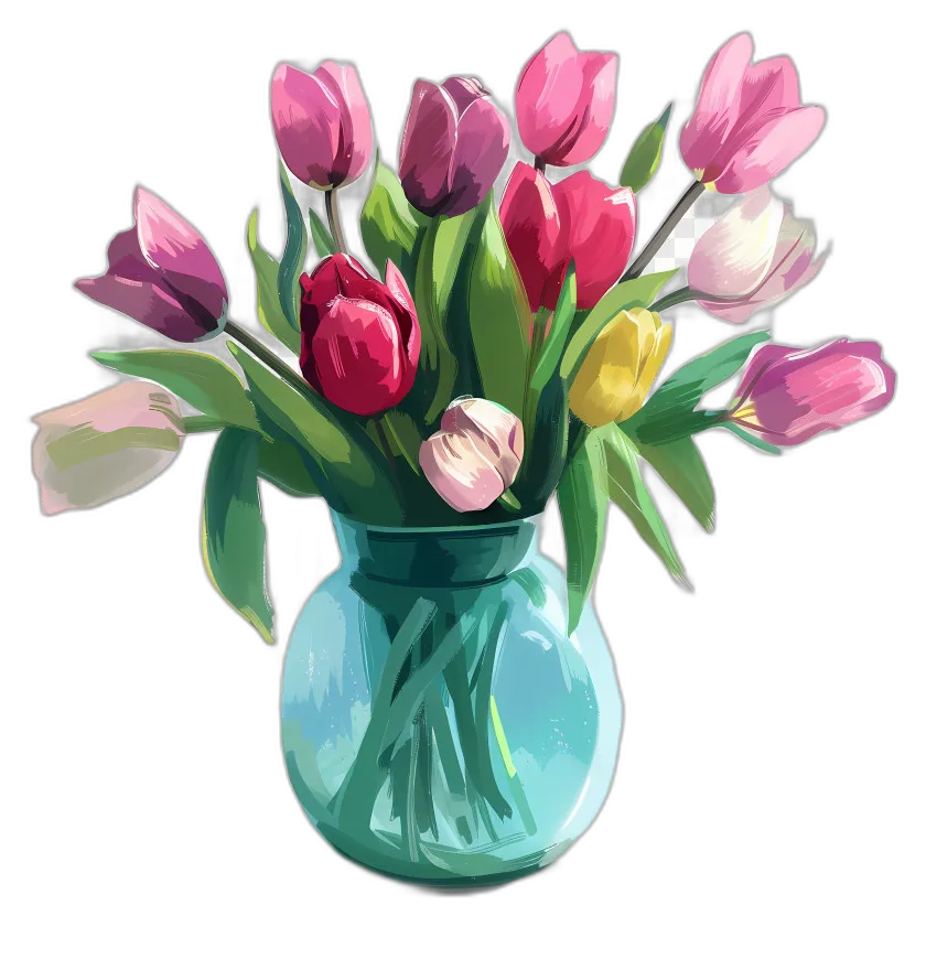 Tulip Bouquet in Glass Vase
