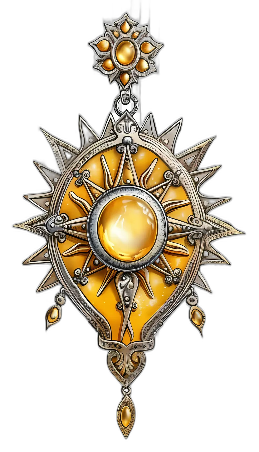 Ornate Sun Motif Pendant