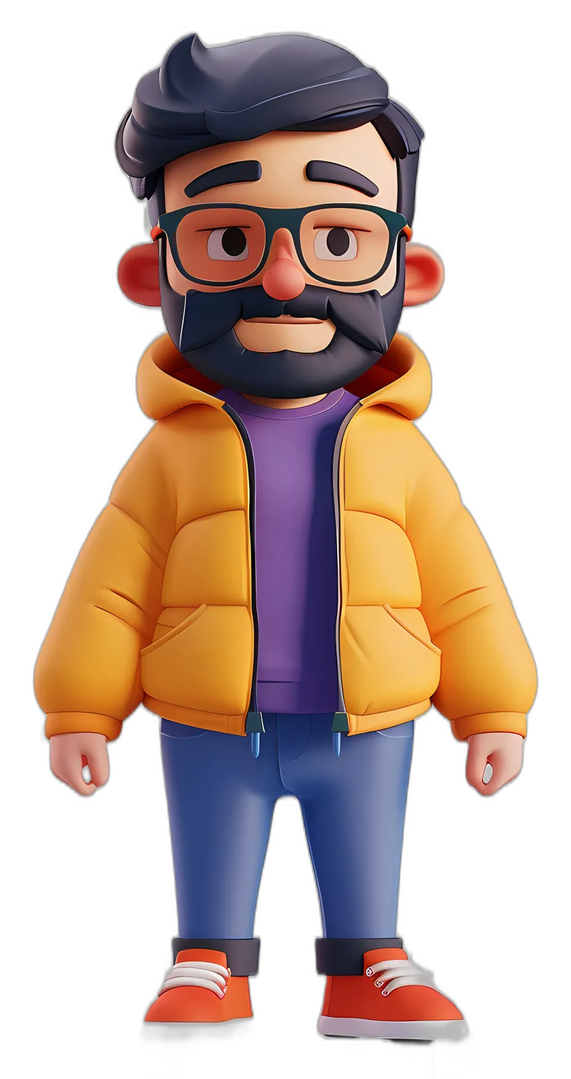 Stylized Male Character with Winter Jacket