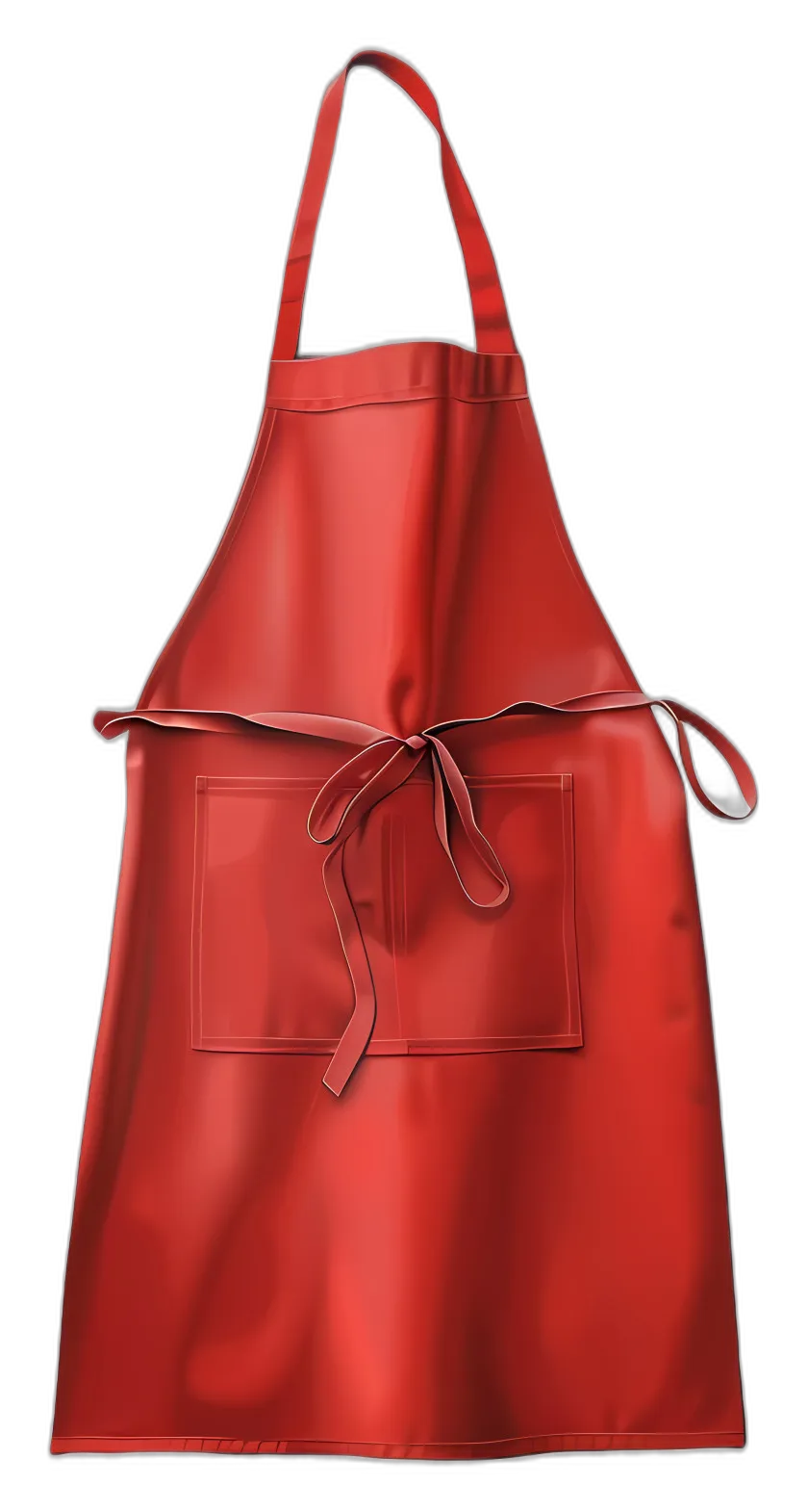 Red Satin Kitchen Apron
