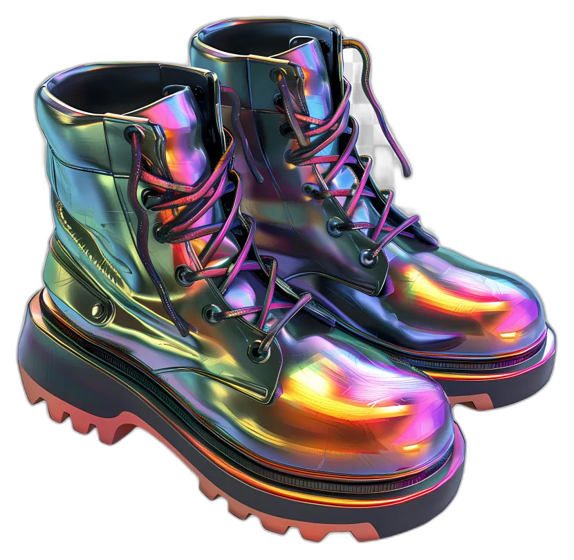 Iridescent Combat Boots