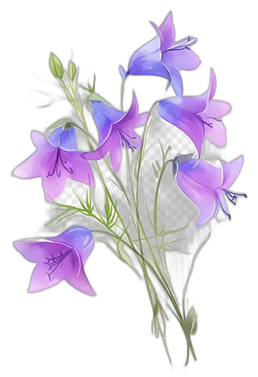 Watercolor Bellflowers
