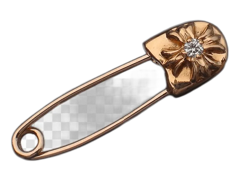 Rose Gold Diamond Floral Safety Pin
