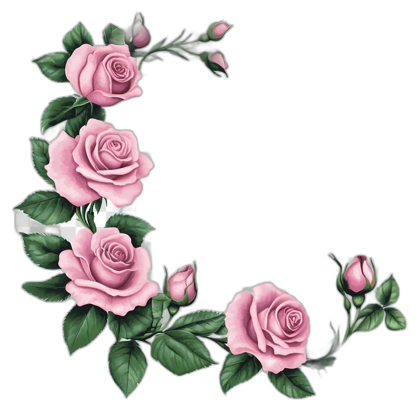 Pink Rose Floral Garland