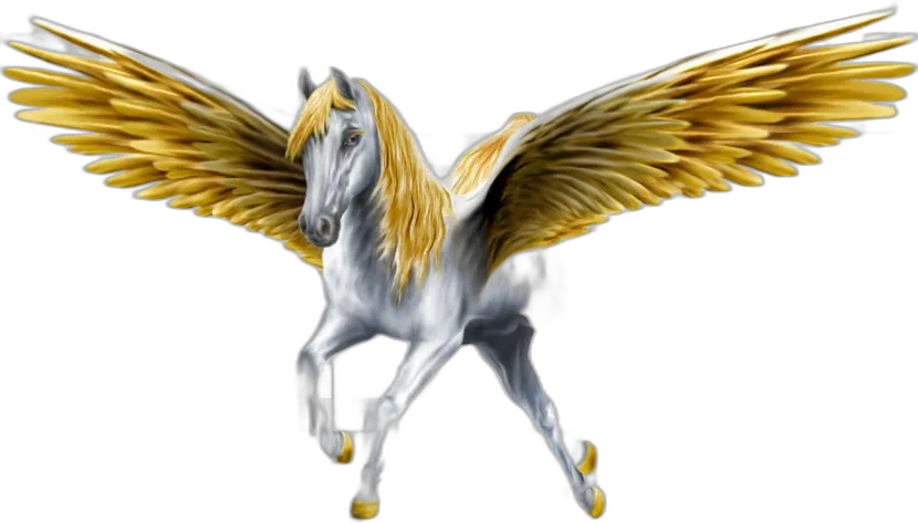 Golden Winged Pegasus Mythical Creature