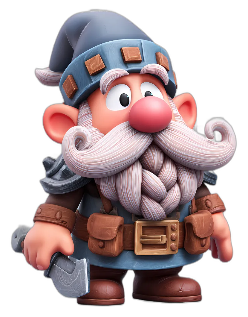 Stylized Dwarf Character with Axe