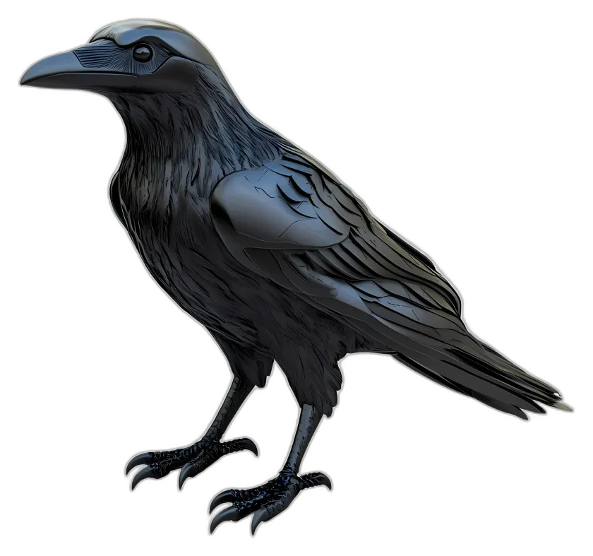 Stylized Metallic Raven