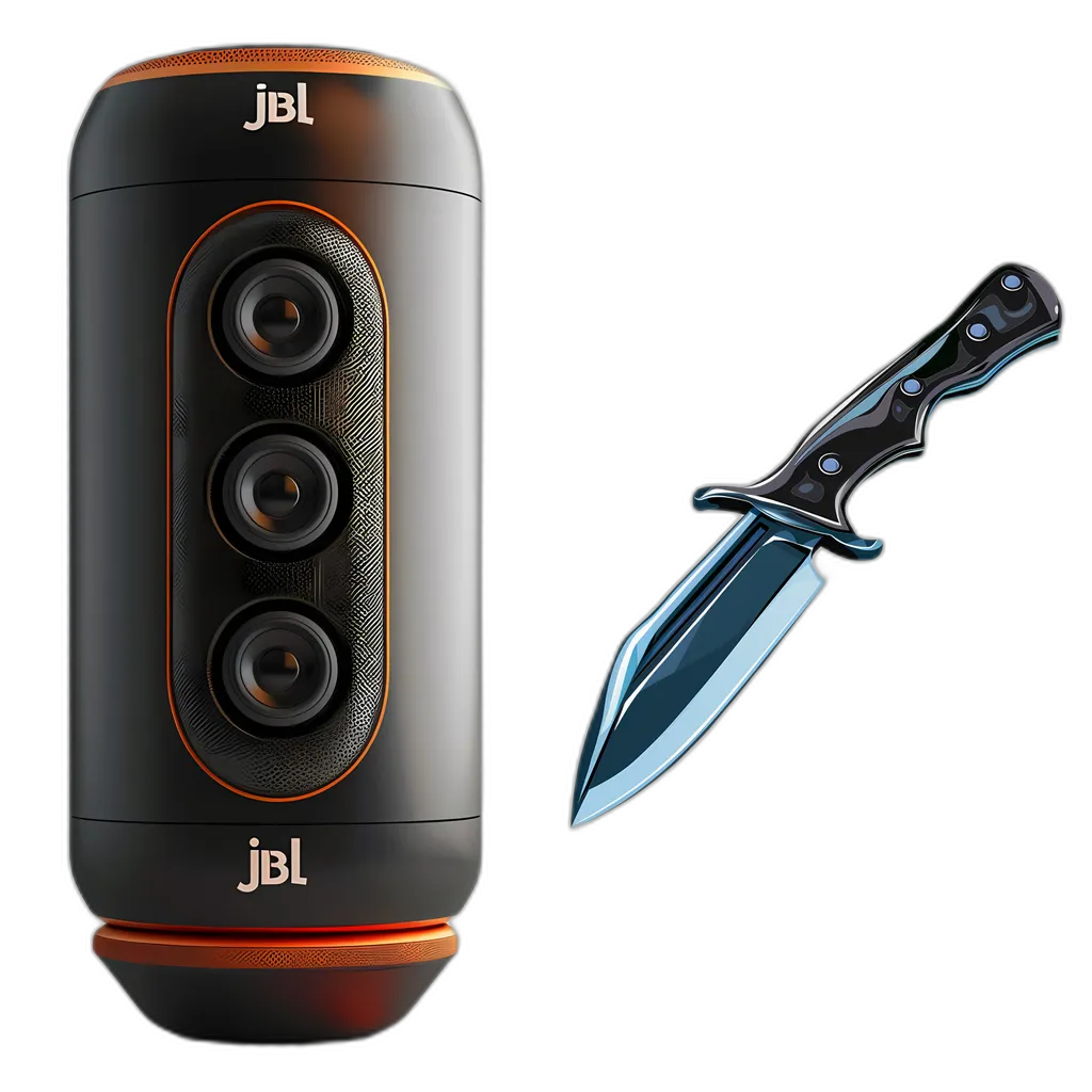 Portable Speaker and Combat Knife Bundle