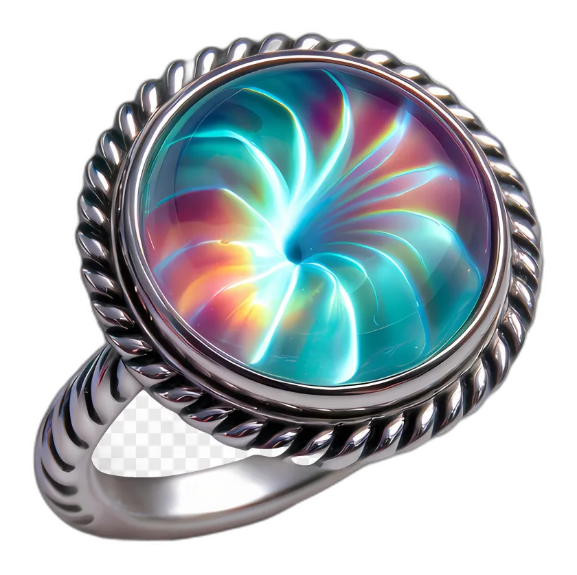 Holographic Gemstone Portal Ring