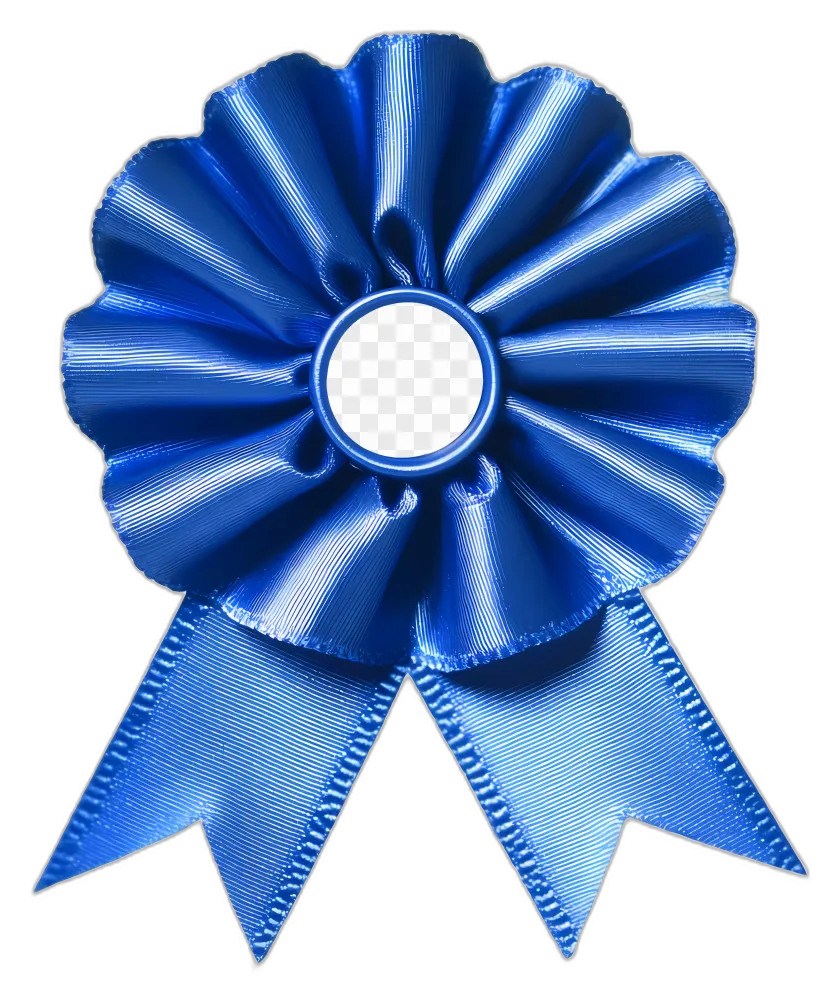 Blue Rosette Ribbon