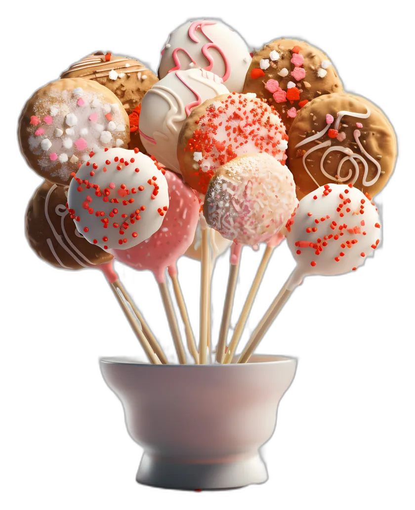 Colorful Cake Pops in Bowl