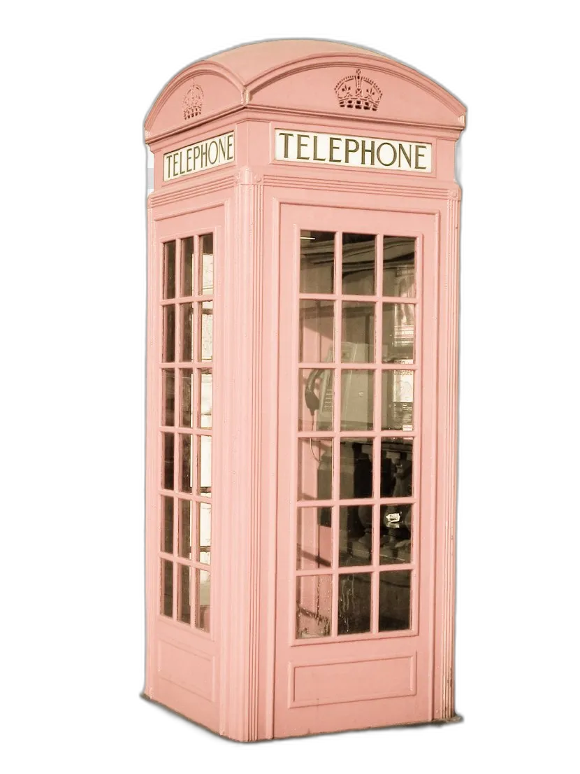 Vintage Pink British Telephone Booth