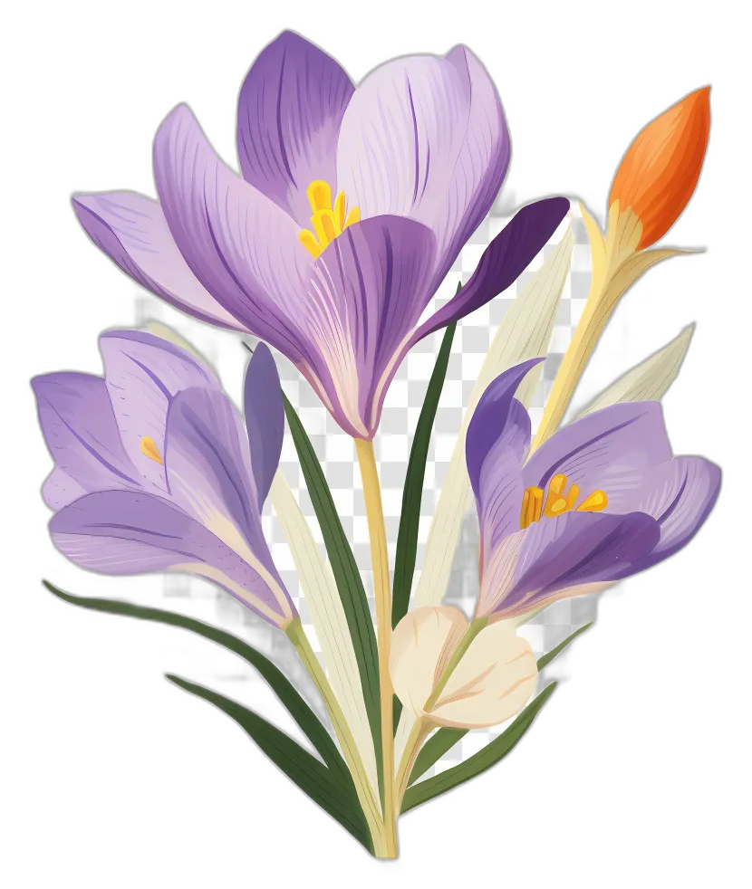 Purple Crocus Flowers
